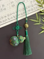 Song Brocade Gourd Car Charm – Imperial Jade