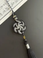 Artisan Flower Knot Charm – Blooming Harmony – Ink Wash - Image 3