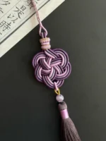 Artisan Flower Knot Charm – Blooming Harmony – Amethyst Mist - Image 3