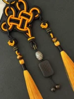Artisan Dust Knot Charm – Zen Guardian – Golden Tiger - Image 3