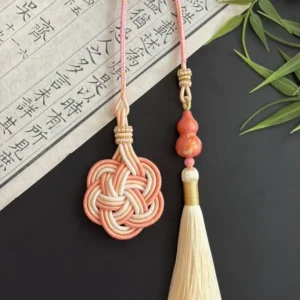 Artisan Flower Knot Charm – Blooming Harmony – Peach Blossom