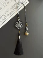Artisan Flower Knot Charm – Blooming Harmony – Ink Wash