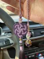 Artisan Flower Knot Charm – Blooming Harmony – Amethyst Mist - Image 5