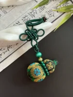 Song Brocade Gourd Bag Charm – Verdant Malachite - Image 2