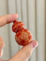 Song Brocade Gourd Bag Charm – Radiant Carnelian - Image 7