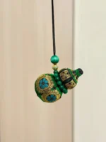 Song Brocade Gourd Bag Charm – Verdant Malachite - Image 6