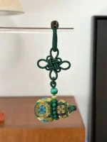 Song Brocade Gourd Bag Charm – Verdant Malachite - Image 3