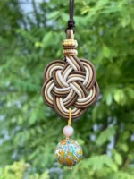 Artisan Flower Knot Charm – Blooming Harmony – Amber Moonstone - Image 6