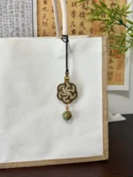 Artisan Flower Knot Charm – Blooming Harmony – Amber Moonstone - Image 8