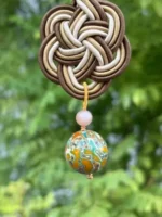 Artisan Flower Knot Charm – Blooming Harmony – Amber Moonstone - Image 7