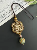Artisan Flower Knot Charm – Blooming Harmony – Amber Moonstone