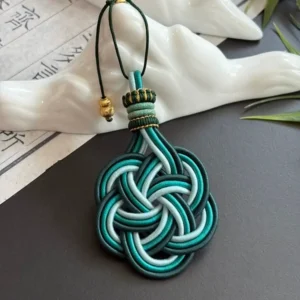 Artisan Flower Knot Charm – Blooming Harmony – Aurora Gradient