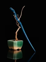 Chinese Lacquer Hair Stick – Ethereal Opal Accent – Deep Luster Finish