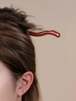 Chinese Lacquer Hairpin – Celestial Jade Branch – Precious Opal - Image 4