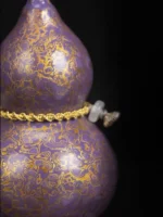 Chinese Lacquer Gourd – Imperial Amethyst – Traditional Carving - Image 3