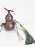 Chinese Lacquer Gourd – Imperial Amethyst – Traditional Carving - Image 4