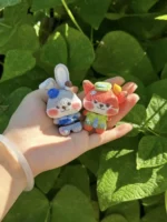 Crochet Bunny & Fox Figurine Set – Amigurumi Magnetic Joint Accessory