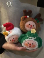 Crochet Christmas Figurine Charm Set – Holiday Motif Accessory