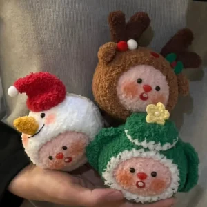 Crochet Christmas Figurine Charm Set – Holiday Motif Accessory