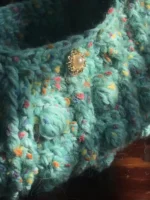 Crochet Green Texture Tote – Speckled Knit Shoulder Accessory, 3 Sizes - Image 3