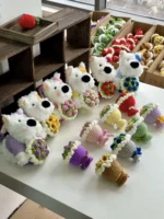 Crochet Westie Figurine Charm – Floral Knit Accessory