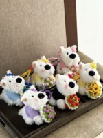 Crochet Westie Figurine Charm – Floral Knit Accessory - Image 2