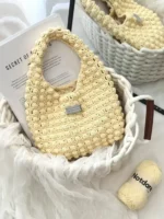 Crochet Cream Tonal Tote – Minimalist Knit Accessory