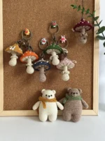 Crochet Mushroom Figurine Charm – Shetland Wool Knit Accessory Gift - Image 9