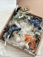 Crochet Mushroom Figurine Charm – Shetland Wool Knit Accessory Gift - Image 7