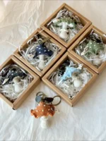 Crochet Mushroom Figurine Charm – Shetland Wool Knit Accessory Gift - Image 4