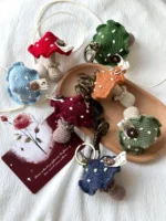 Crochet Mushroom Figurine Charm – Shetland Wool Knit Accessory Gift