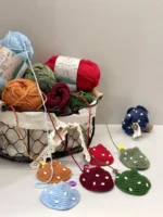 Crochet Mushroom Figurine Charm – Shetland Wool Knit Accessory Gift - Image 13