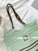 Crochet Pleated Texture Tote – Minimalist Shoulder Accessory - Image 10
