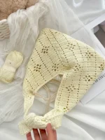 Crochet Hobo Shoulder Tote – Hollow Cotton Knit Accessory - Image 5