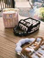 Crochet Waffle Texture Bag – Convertible Top Handle Accessory - Image 12