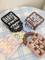 Crochet Waffle Texture Bag – Convertible Top Handle Accessory - Image 13