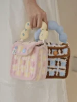 Crochet Waffle Texture Bag – Convertible Top Handle Accessory - Image 16