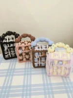 Crochet Waffle Texture Bag – Convertible Top Handle Accessory - Image 3