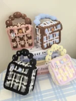 Crochet Waffle Texture Bag – Convertible Top Handle Accessory