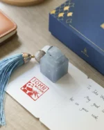 Custom Name Stone Seal Stamp – Panda Motif & Tassel Gift Box - Image 2