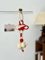 Artisan Knot Keychain – Infinite Fortune – Agate & Ivory - Image 4