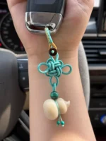 Artisan Knot Keychain – Infinite Fortune – Malachite Guardian - Image 5