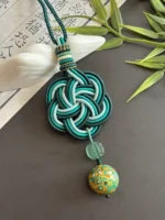 Artisan Flower Knot Charm – Blooming Harmony – Dunhuang Fluorite