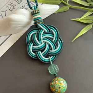 Artisan Flower Knot Charm – Blooming Harmony – Dunhuang Fluorite
