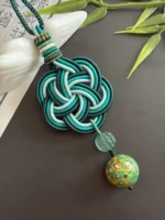 Artisan Flower Knot Charm – Blooming Harmony – Dunhuang Fluorite - Image 2