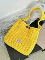 Crochet Textured Tote – Chunky Knit Shoulder Accessory - Image 7