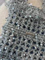 Crochet Sequin Motif Tote – Sparkling Metallic Knitwork - Image 2