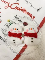 Crochet Snowman Figurine Charm – Handcrafted Winter Ornament & Car Accessory - Image 10
