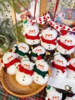 Crochet Snowman Figurine Charm – Handcrafted Winter Ornament & Car Accessory - Image 2