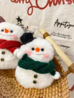 Crochet Snowman Figurine Charm – Handcrafted Winter Ornament & Car Accessory - Image 12